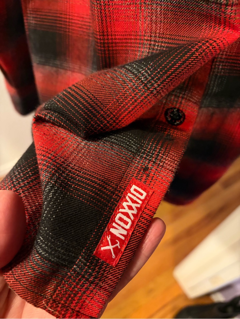 DIXXON Red and Black Plaid Casual Button-Down Shirt - Picture 3 of 5
